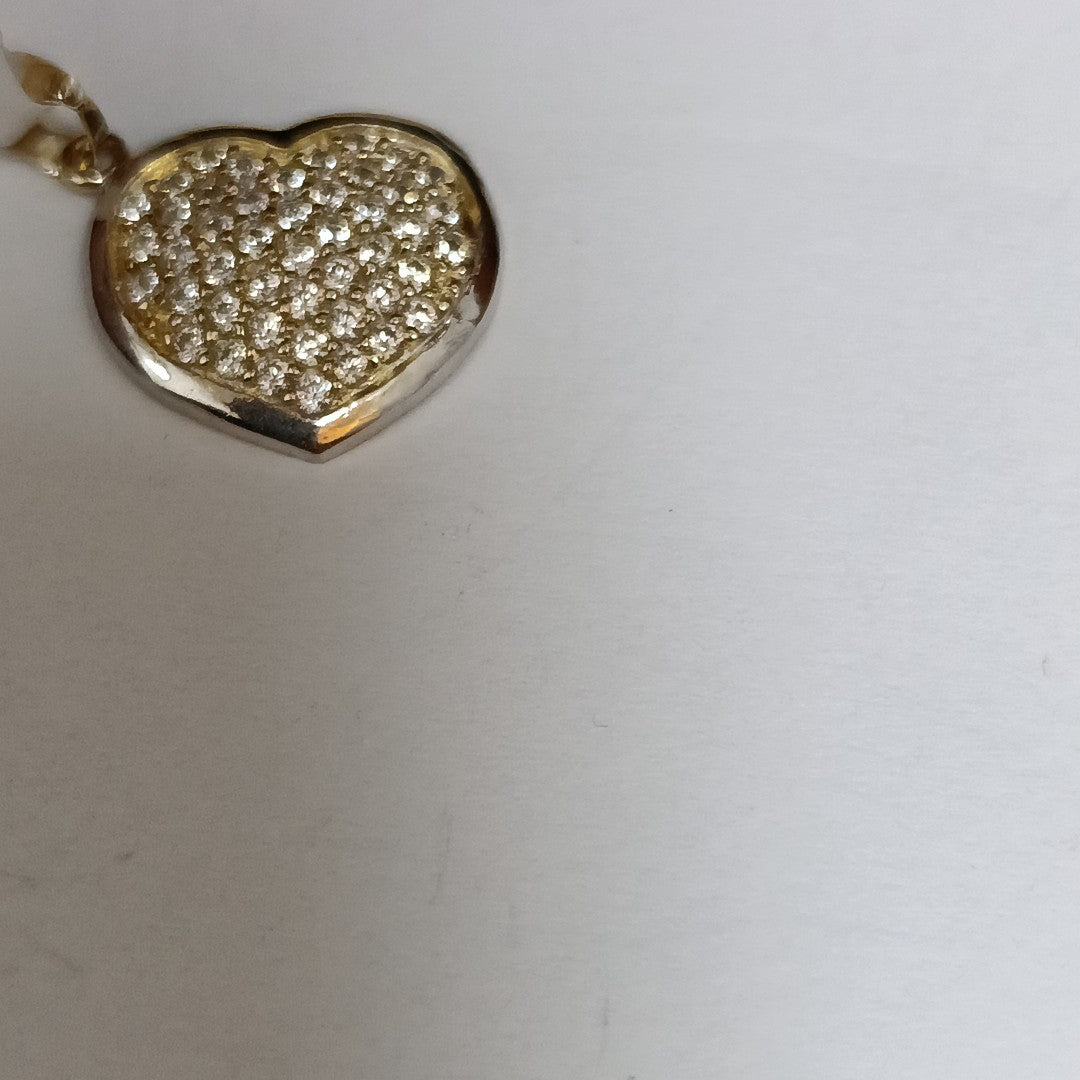 DIJE CORAZON CON CIRCONIAS 14K 1.8 GR (NUEVO)