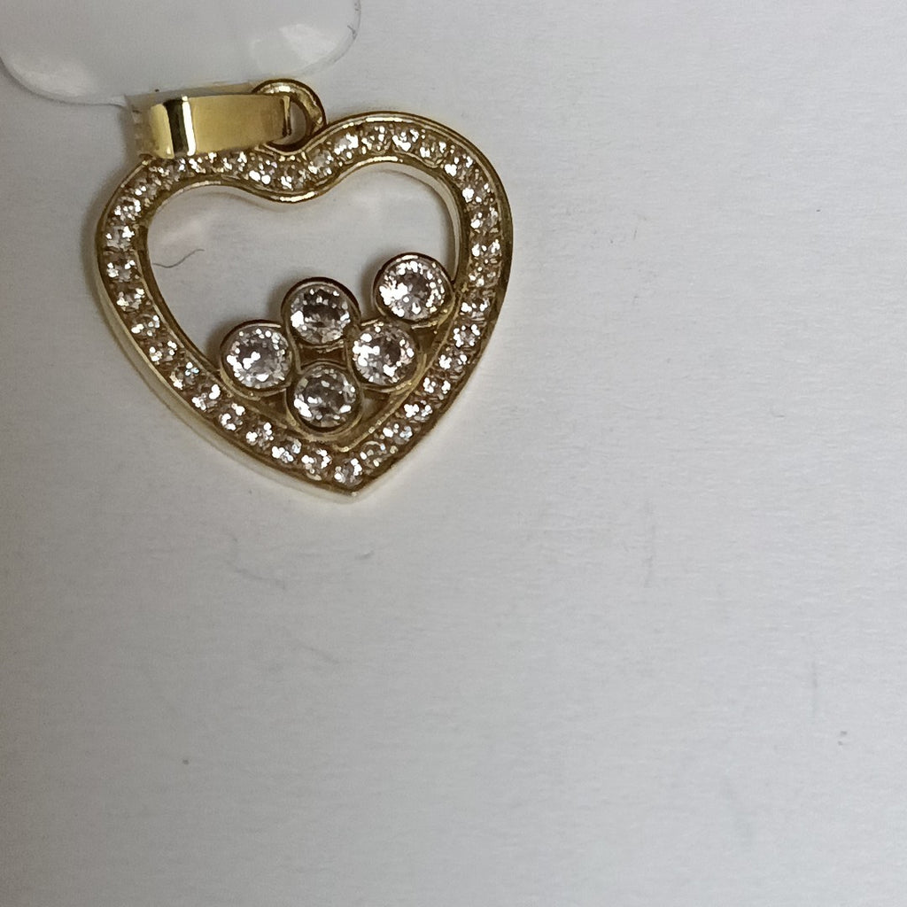 DIJE CORAZON CON CIRCONIAS 14K 1.7 GR (NUEVO)