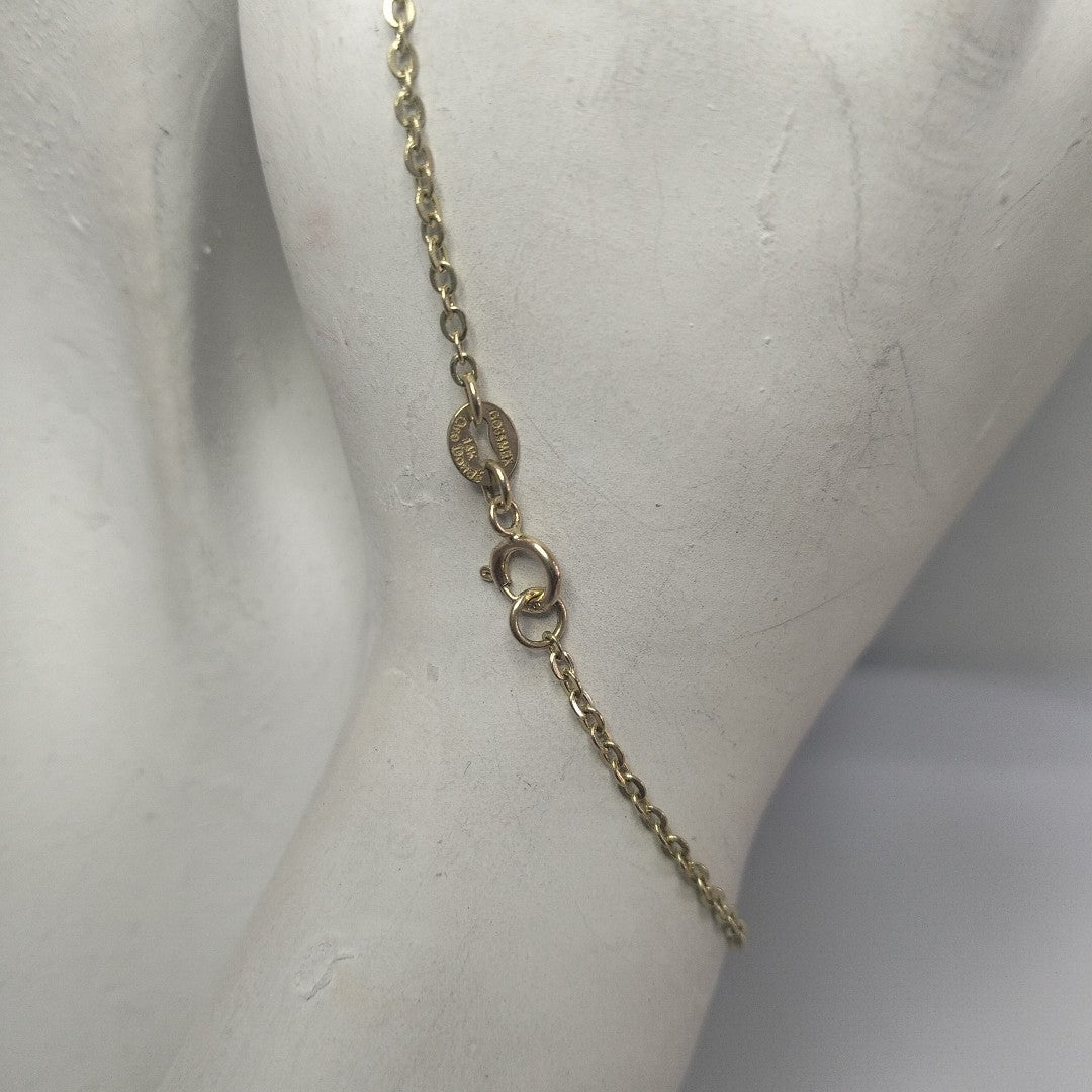PULSERA TEJIDO ESPECIAL FIG FLORES 14K 18 CM 2.1 GR (NUEVO)