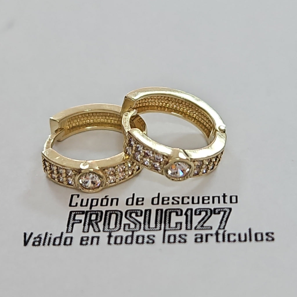 ARETES ARRACADAS C CIRCONIAS 10K 2.7 GR (NUEVO)