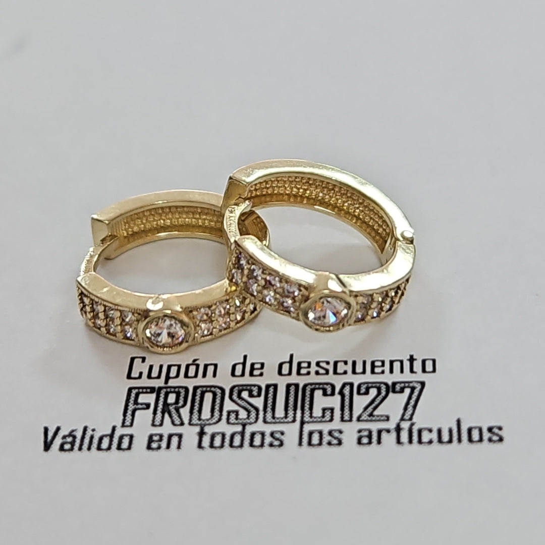 ARETES ARRACADAS C CIRCONIAS 10K 2.7 GR (NUEVO)