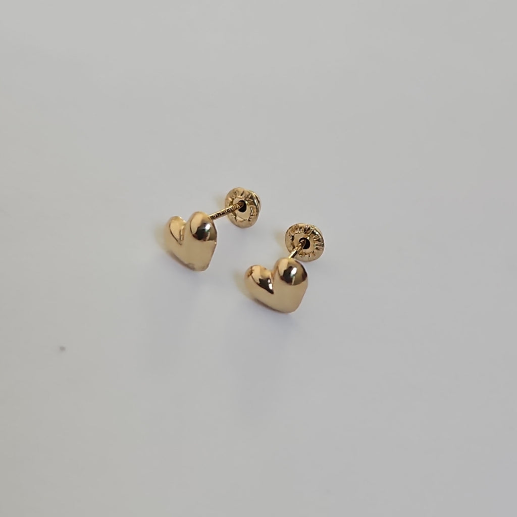 BROQUELES BROQUEL FIG CORAZON LISO 14K 0.1987 GR (NUEVO)