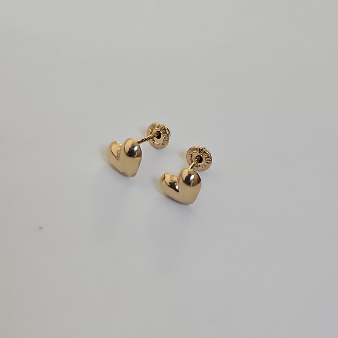 BROQUELES BROQUEL FIG CORAZON LISO 14K 0.1987 GR (NUEVO)