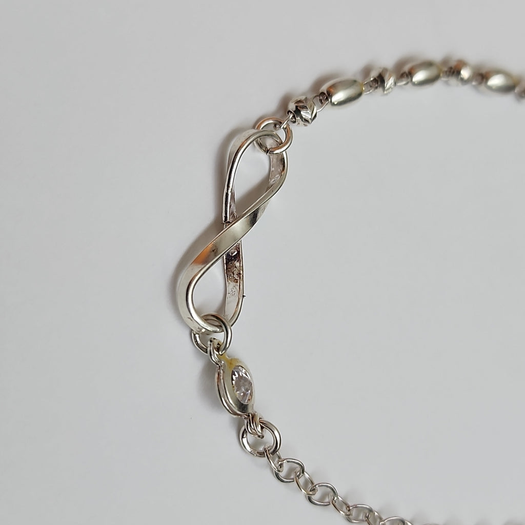 PULSERA TEJIDO ESPECIAL PLATA .925 18 CM 2.6 GR (NUEVO)
