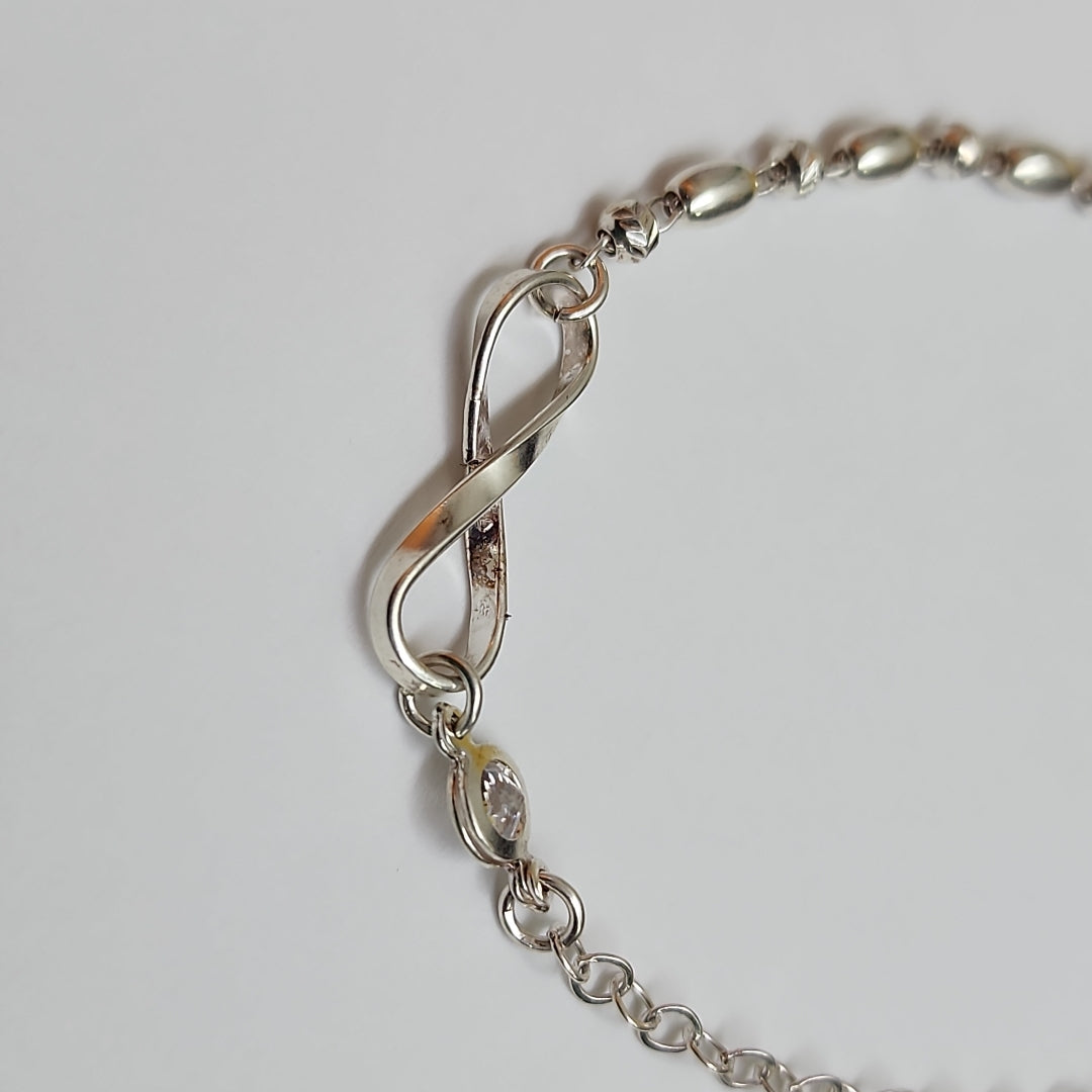 PULSERA TEJIDO ESPECIAL PLATA .925 18 CM 2.6 GR (NUEVO)