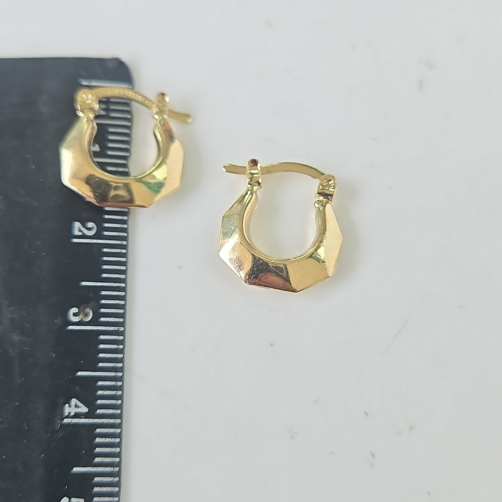ARETES TEJIDO ARRACADA FACETADA 14K 1.3 GR (NUEVO)