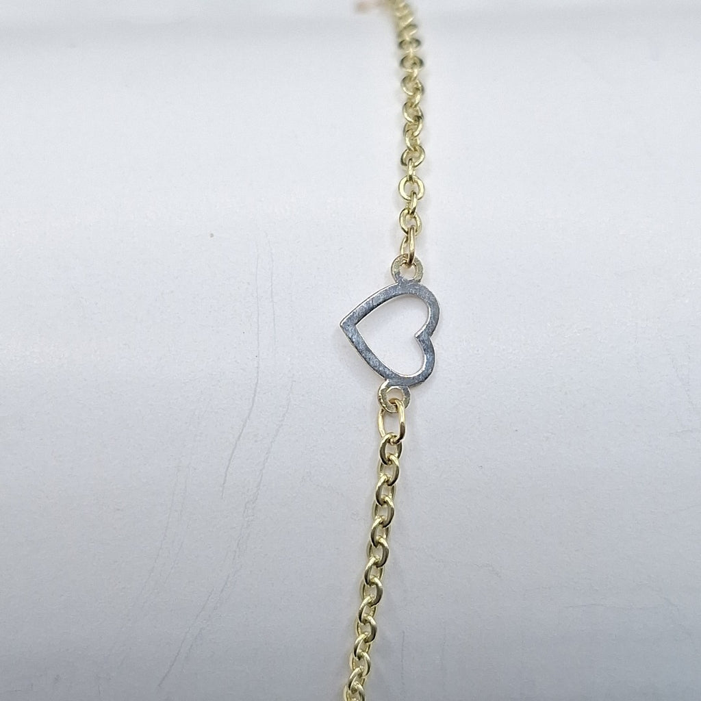 PULSERA ESPECIAL CON CORAZONES 14K 18 CM 1.2 GR (NUEVO)