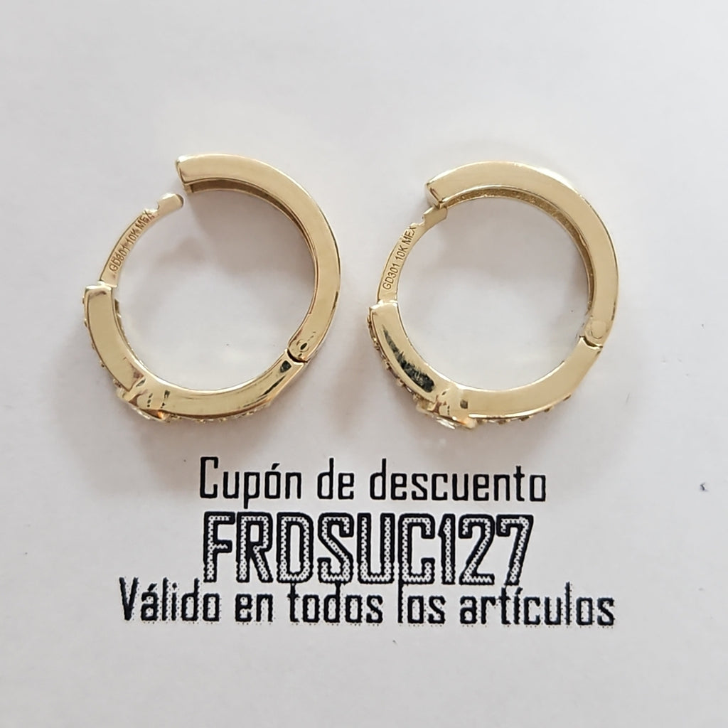 ARETES ARRACADAS C CIRCONIAS 10K 2.7 GR (NUEVO)
