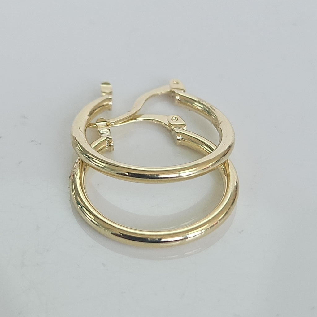 ARETES TEJIDO ARRACADAS LISAS 14K 1.2 GR (NUEVO)