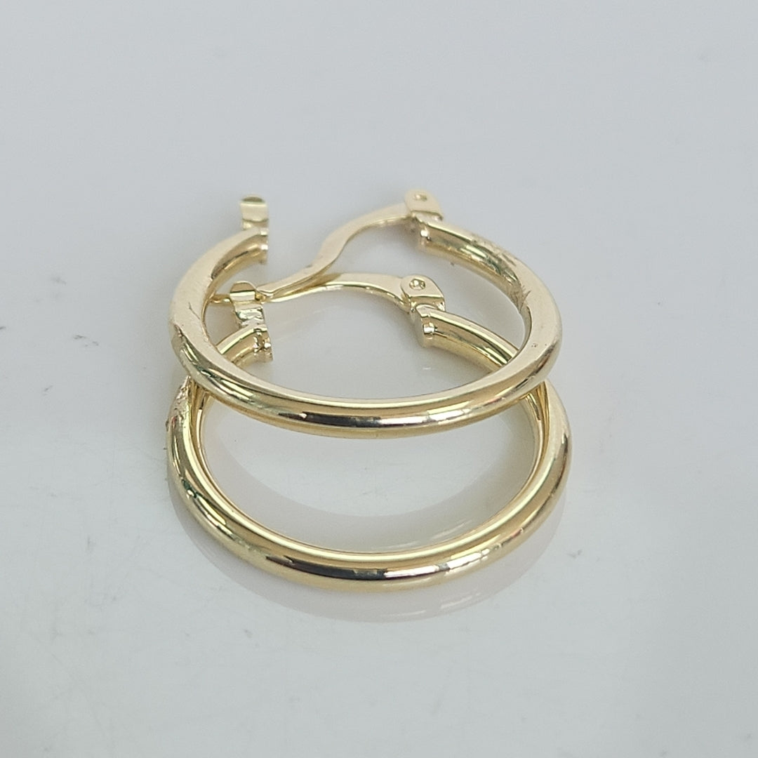 ARETES TEJIDO ARRACADAS LISAS 14K 1.2 GR (NUEVO)