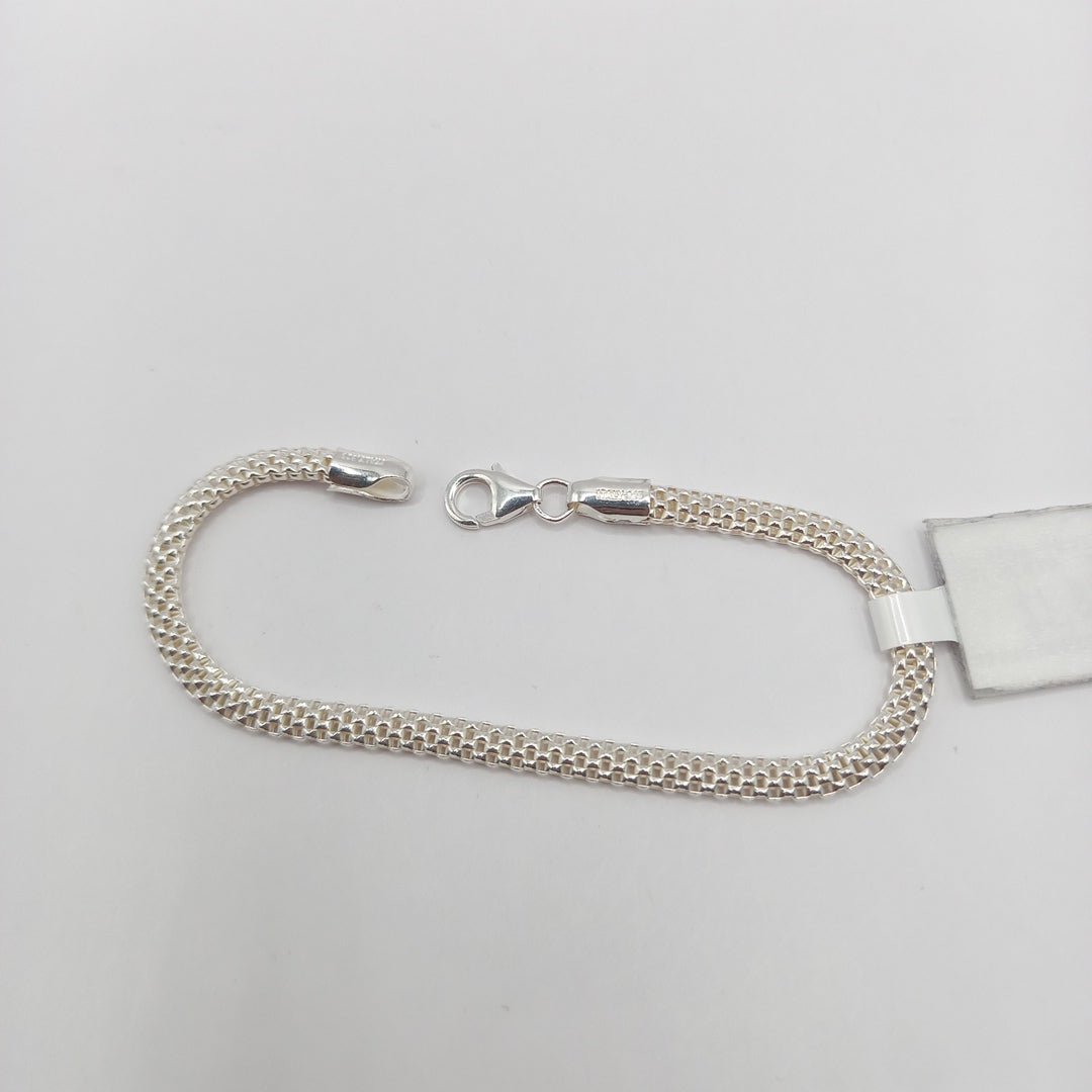 PULSERA TEJIDO ESPECIAL PLATA .925 18 CM 4.9 GR (NUEVO)