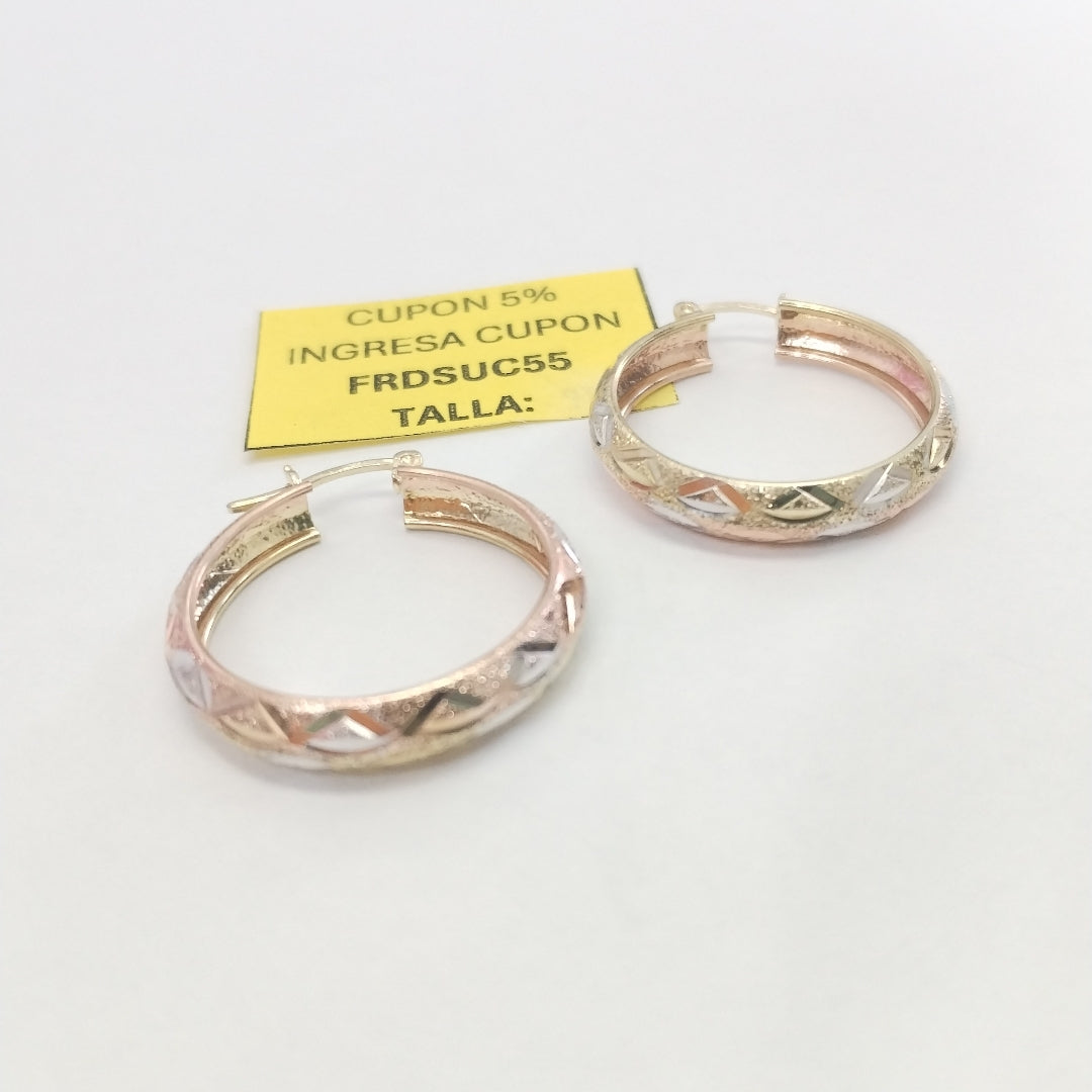 ARRACADAS PAR ORO, RODIADO 14 K 3.5 GRMS (SEMINUEVO)