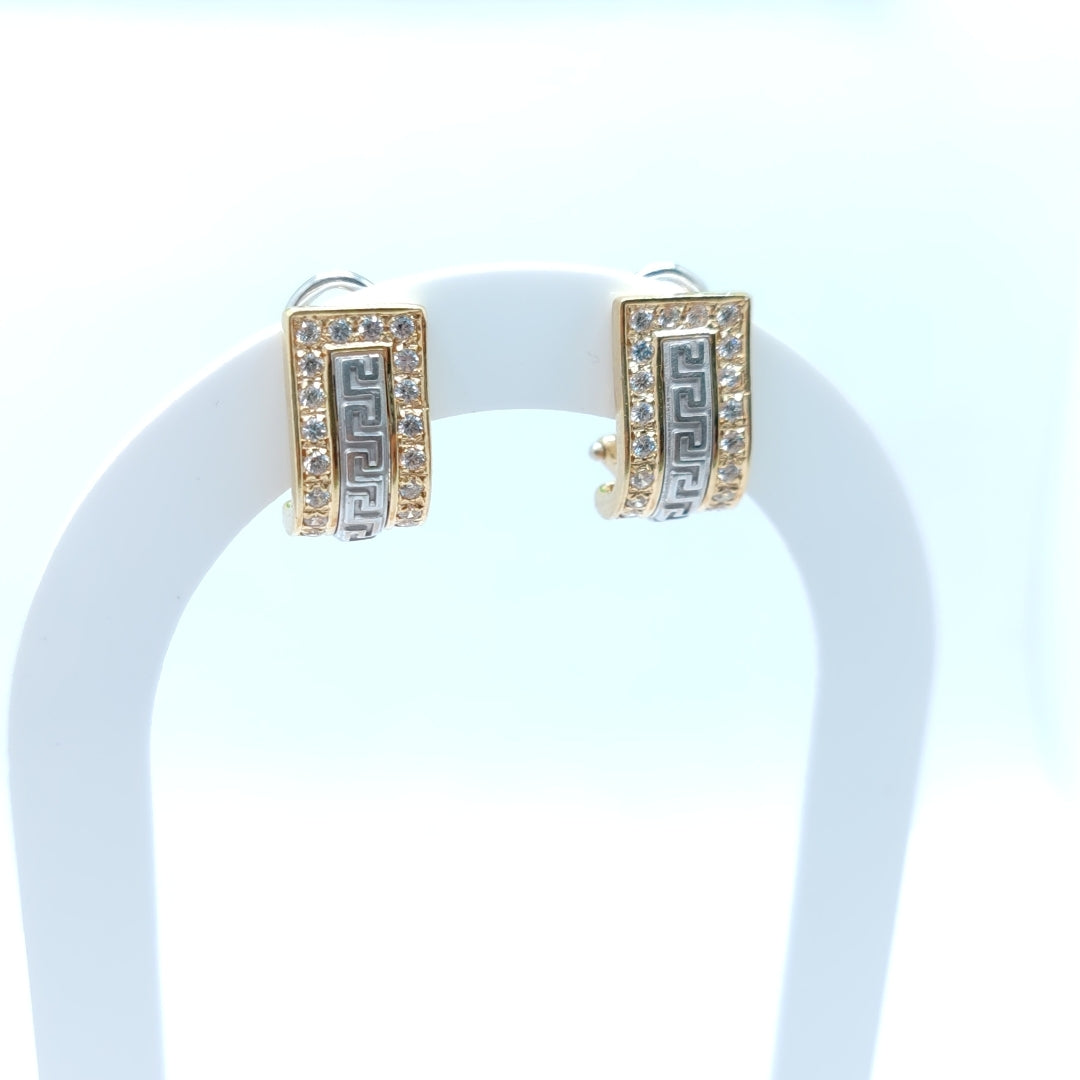 ARETES PAR ORO COMBINADO 14 K 5,00 GRMS (SEMINUEVO)