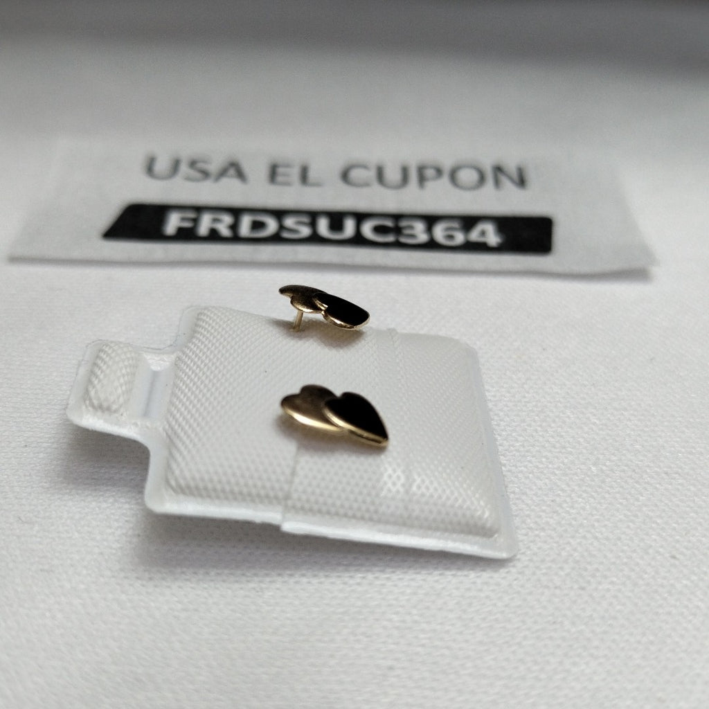 BROQUELES BROQUEL CORAZON DOBLE 14K 0.2171 GR (NUEVO)
