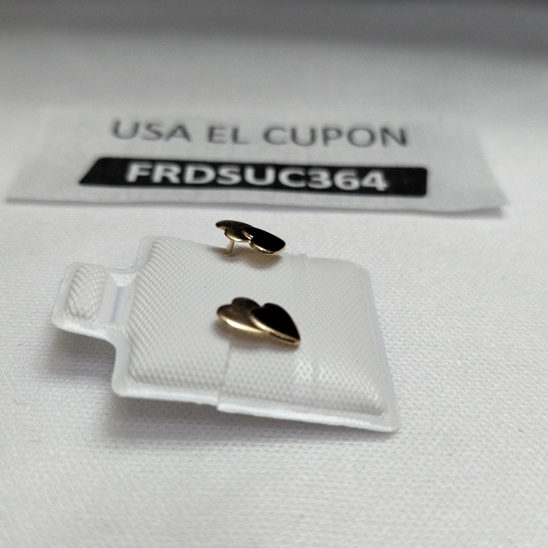 BROQUELES BROQUEL CORAZON DOBLE 14K 0.2171 GR (NUEVO)