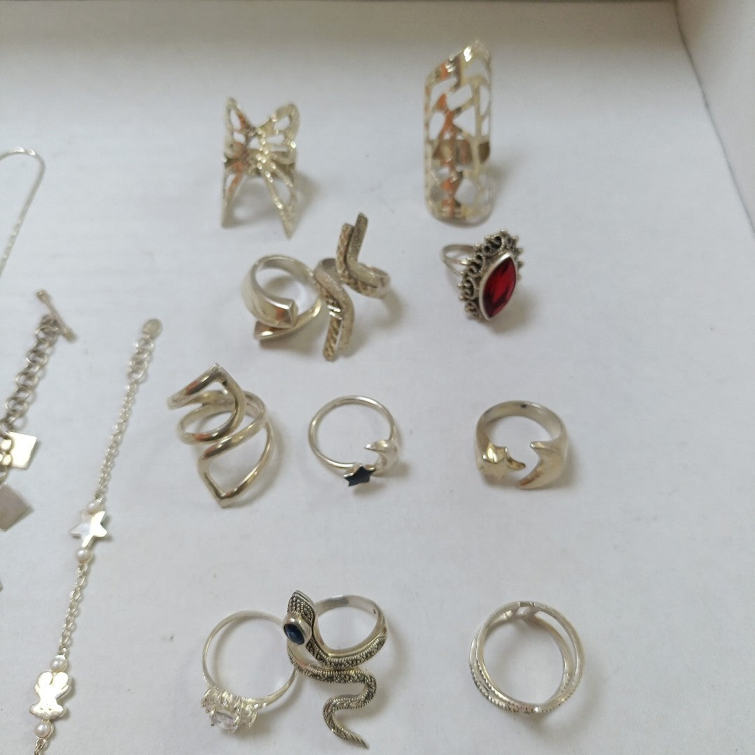ANILLITO,CADENA,DIJE,PULSERA PLATA 116,30 GRMS (SEMINUEVO)