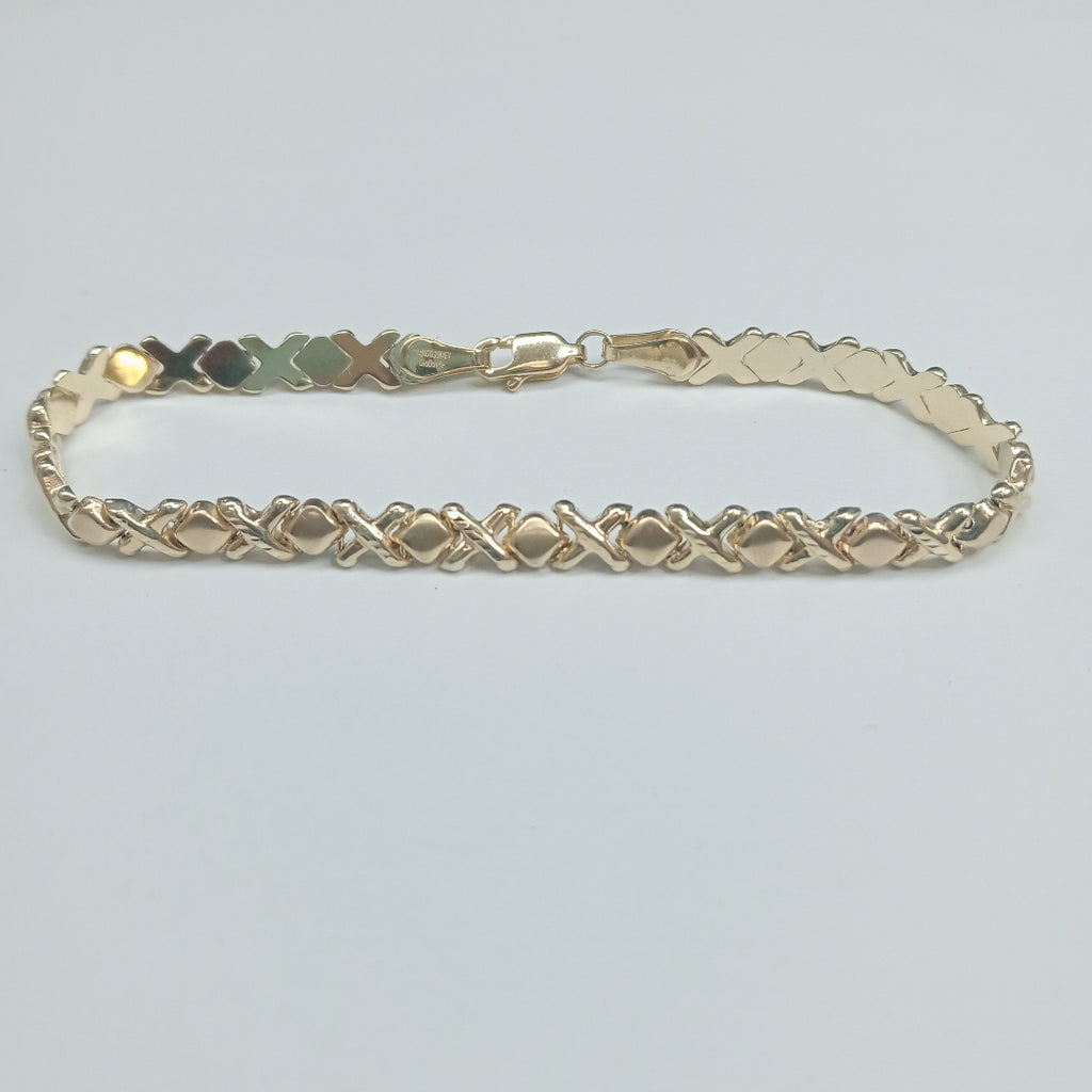 PULSERA ESPECIAL XOXO 14K 18 CM 6 GR (NUEVO)