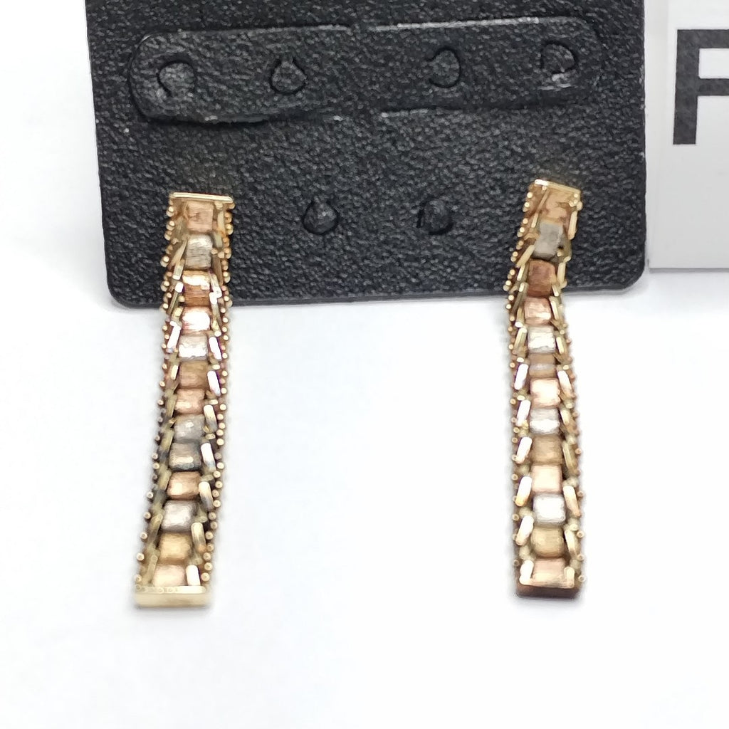 ARETES PAR ORO, ORO COMBINADO 14 K 3.9 GRMS (SEMINUEVO)