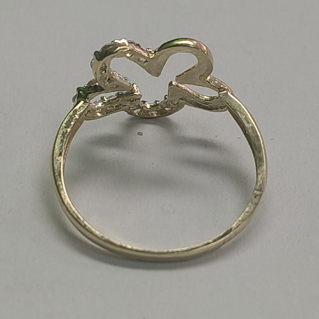 ANILLOS FIG FLOR CON CIRCONIAS 14K TALLA 7 1.5 GR (NUEVO)