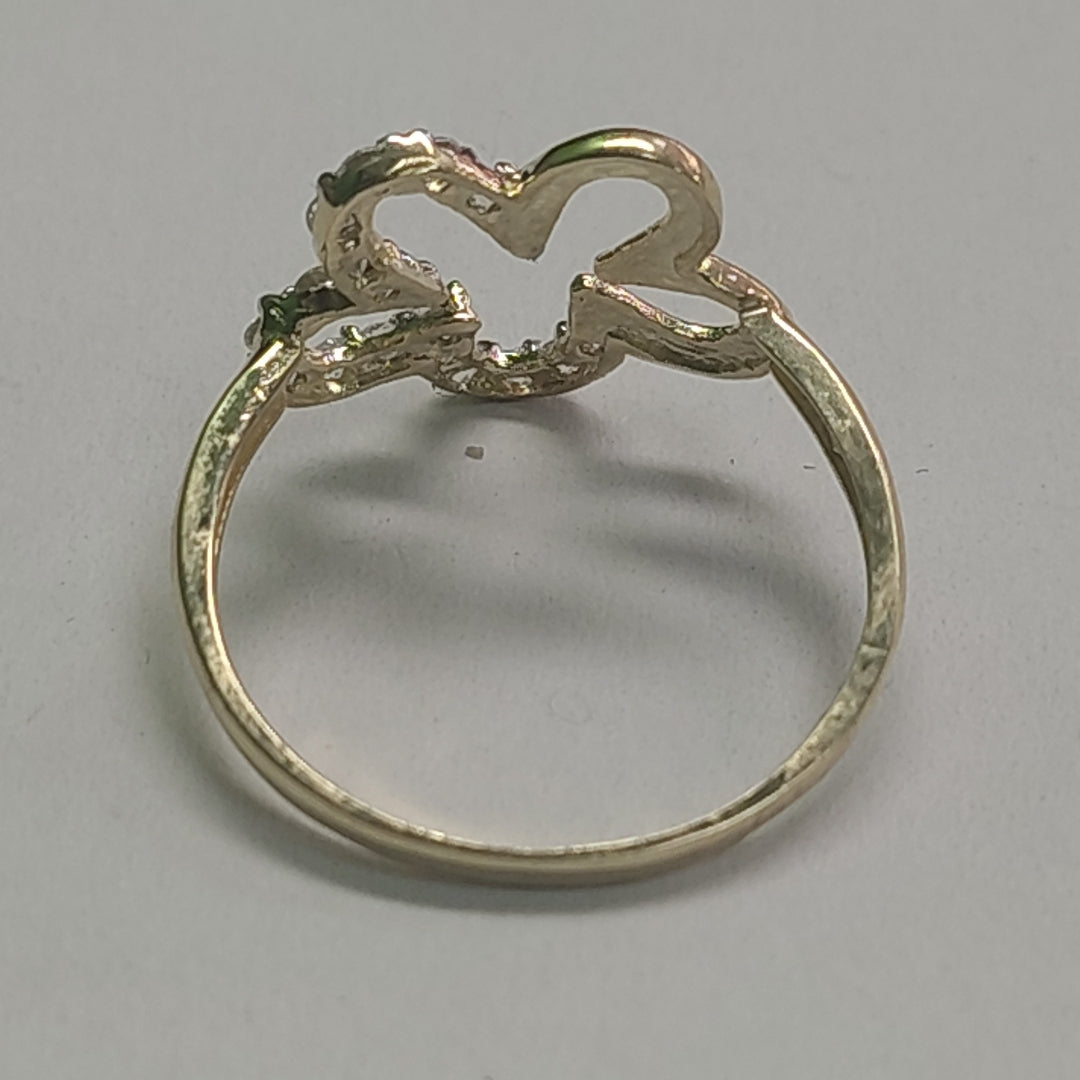 ANILLOS FIG FLOR CON CIRCONIAS 14K TALLA 7 1.5 GR (NUEVO)