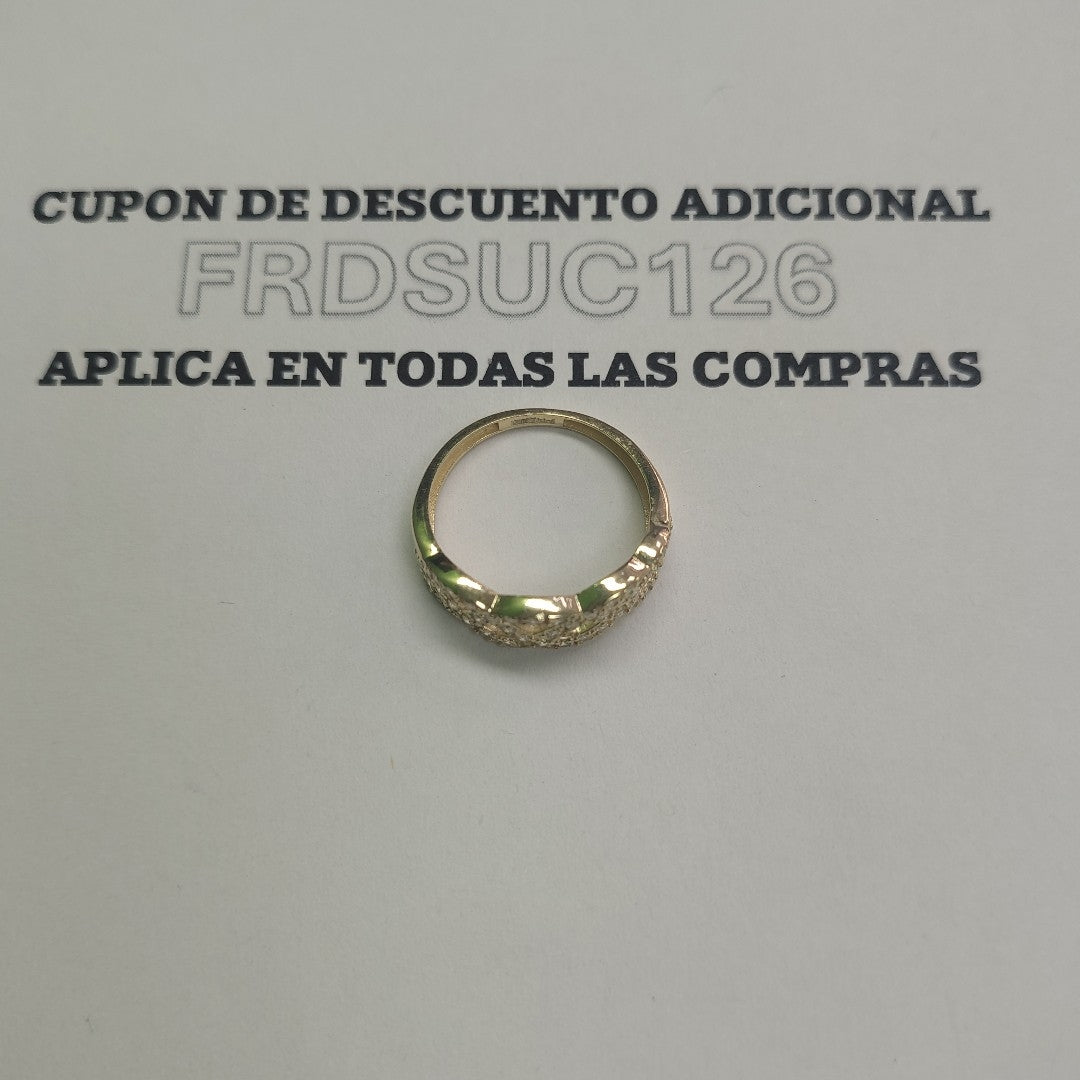 ANILLOS TRENZADO CON CIRCONIAS 14K TALLA 7 2.3 GR (NUEVO)