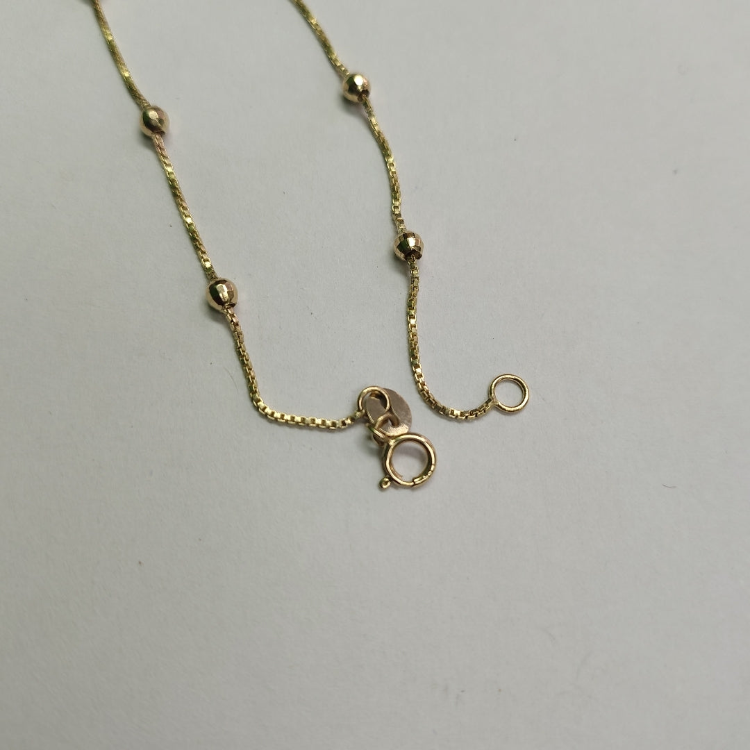 PULSERA ESPECIAL CON BOLITAS 14K 18 CM 1.4 GR (NUEVO)