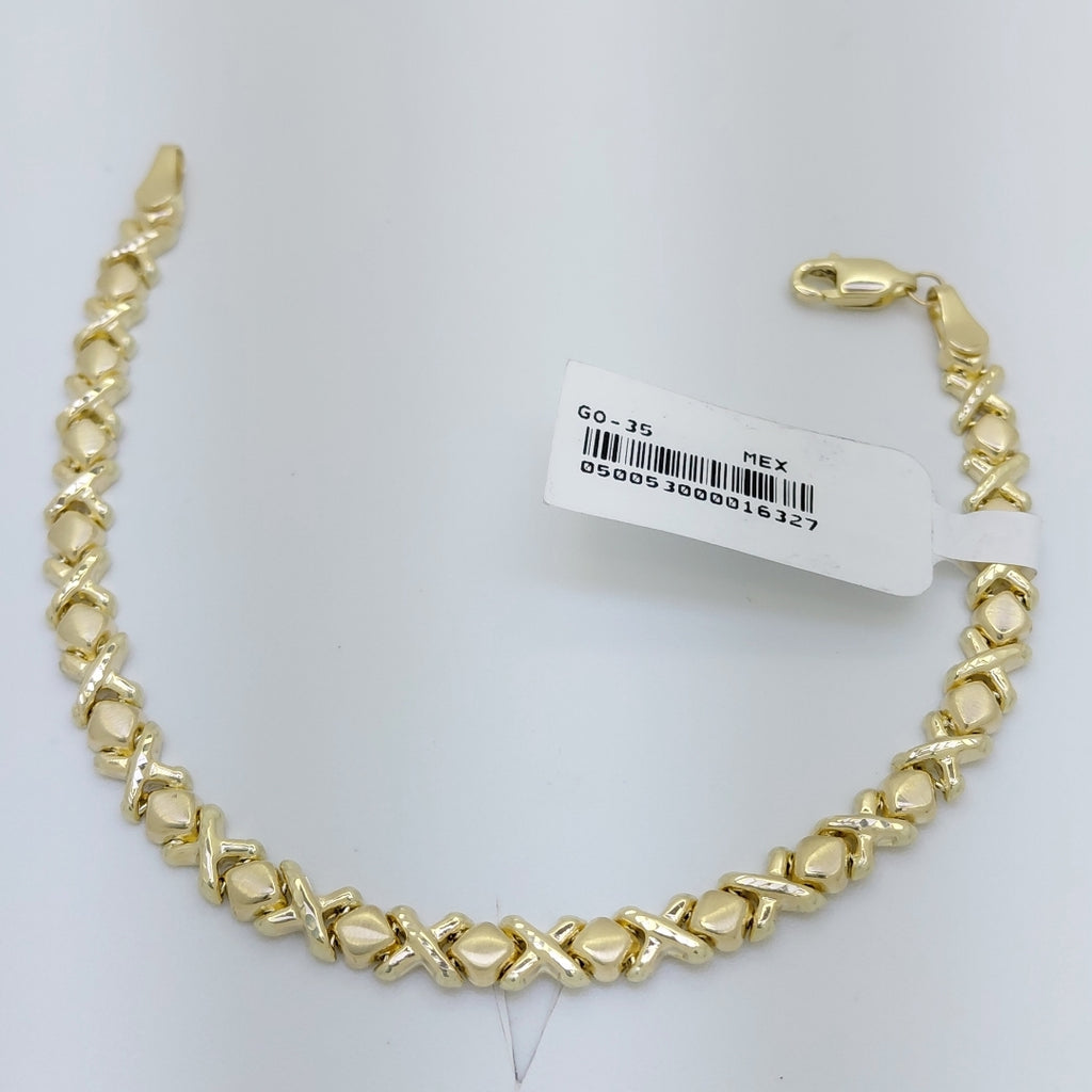 PULSERA ESPECIAL XOXO 14K 18 CM 6.1 GR (NUEVO)