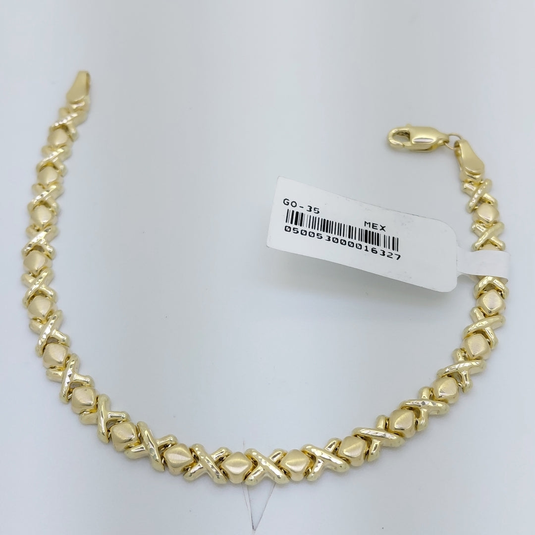 PULSERA ESPECIAL XOXO 14K 18 CM 6.1 GR (NUEVO)