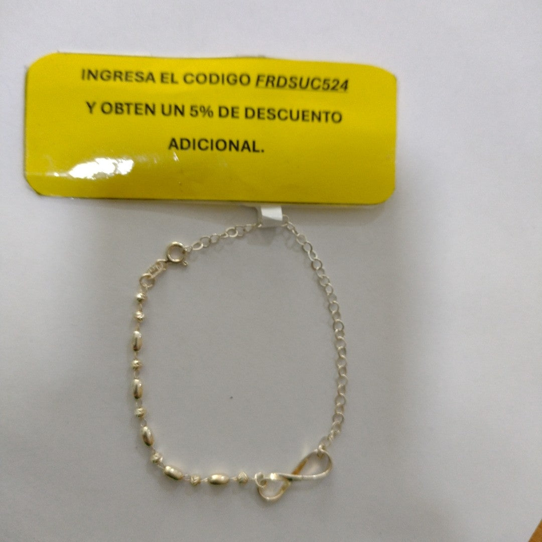 PULSERA TEJIDO INFINITO PLATA .925 18 CM 2.4 GR (NUEVO)