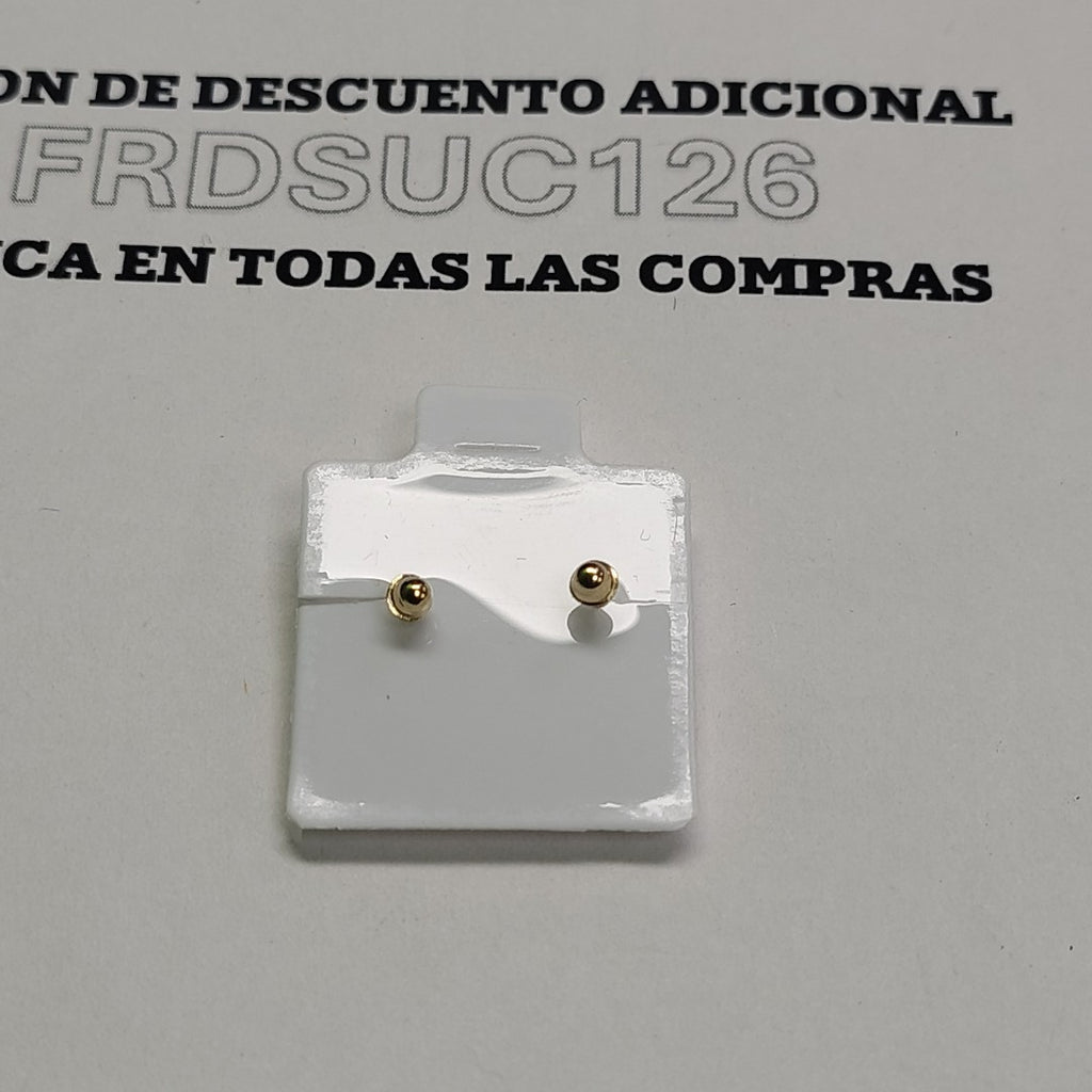 BROQUELES BROQUEL FIG BOTON RAYADO 14K 0.1577 GR (NUEVO)