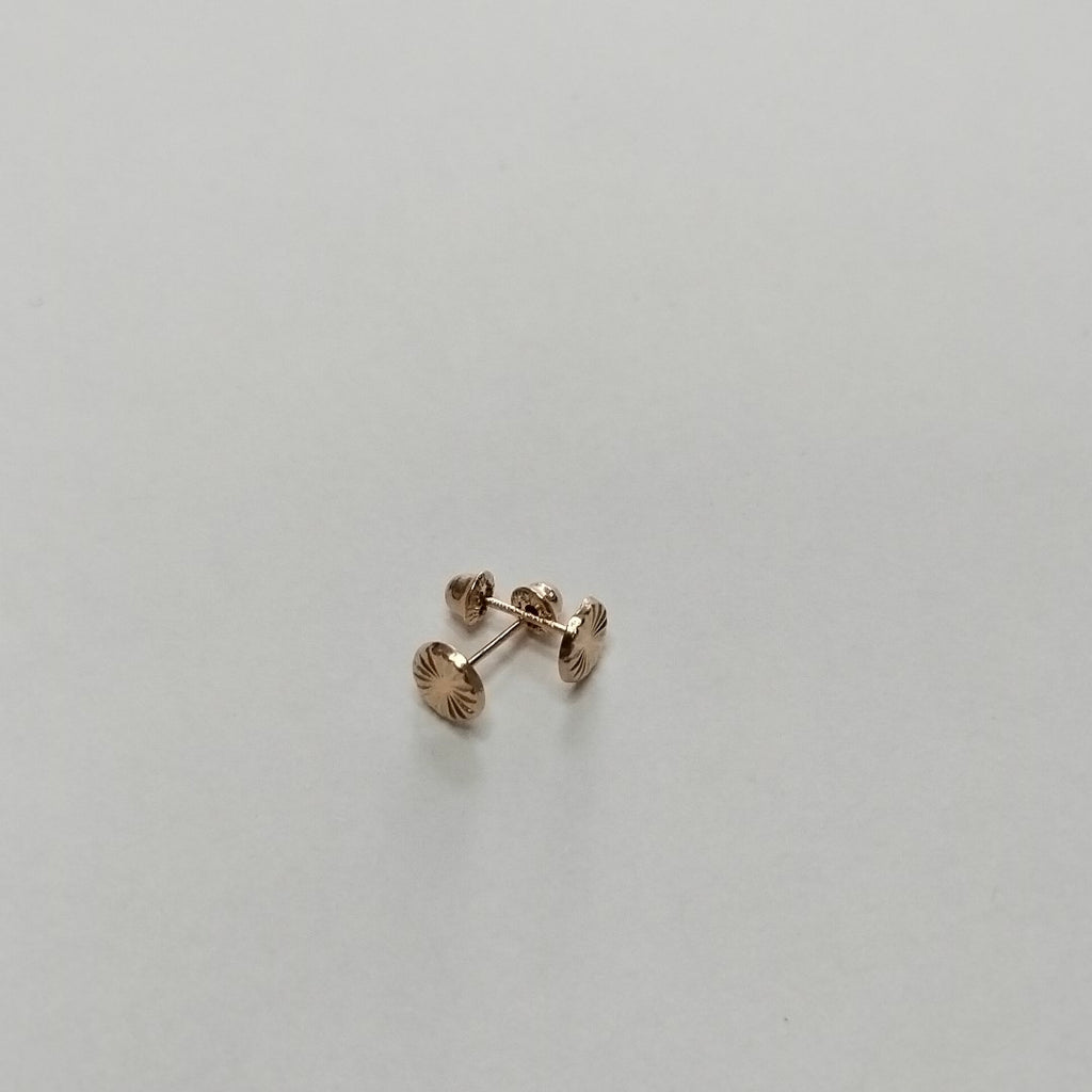 BROQUELES BROQUEL FIG BOTON RAYADO 14K 0.1577 GR (NUEVO)