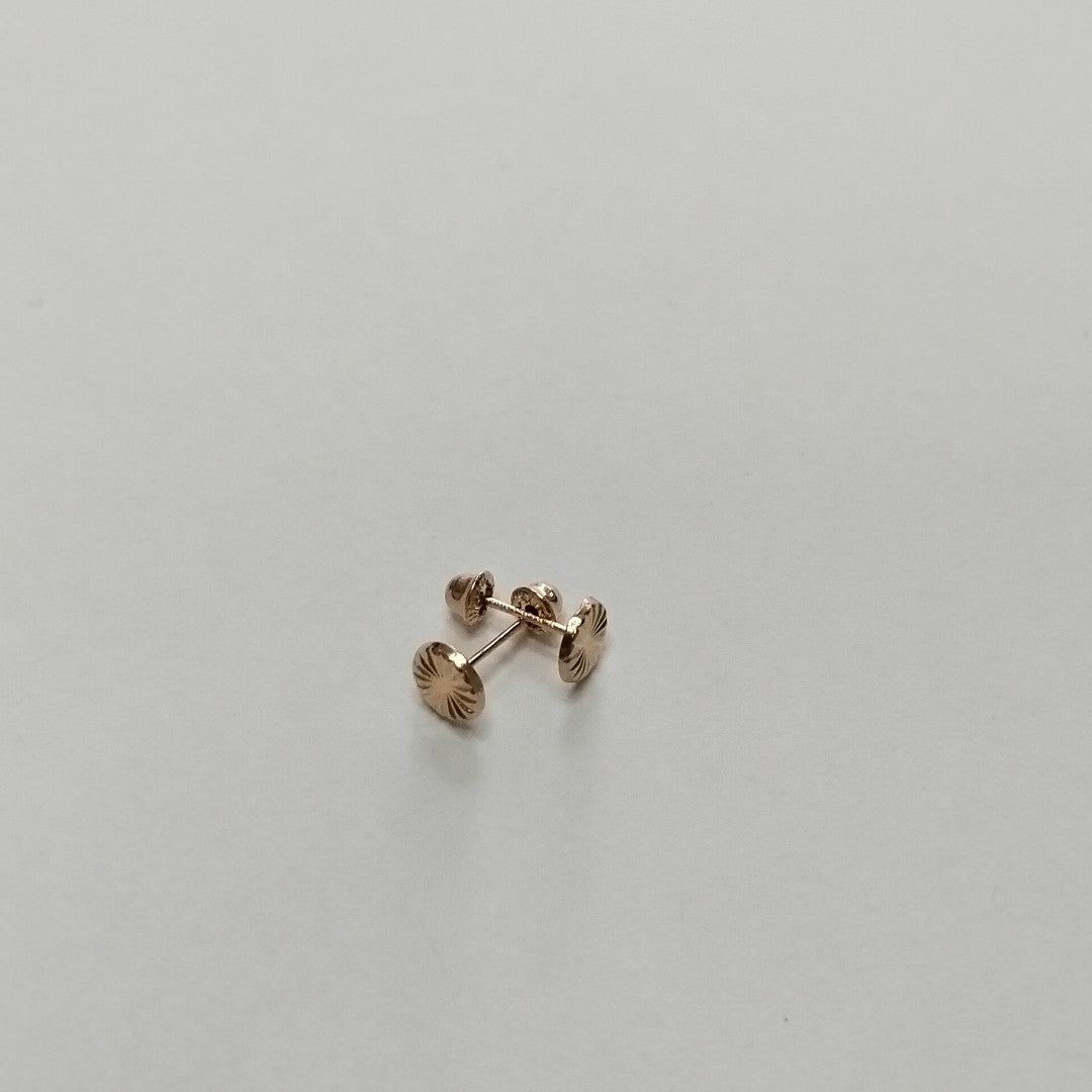 BROQUELES BROQUEL FIG BOTON RAYADO 14K 0.1577 GR (NUEVO)