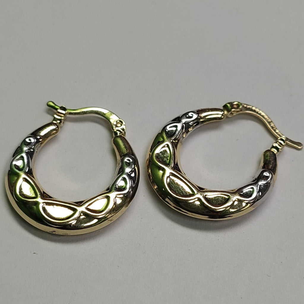 ARETES ARRACADAS COMBINADAS CON INFINITO 14K 2.3 GR (NUEVO)
