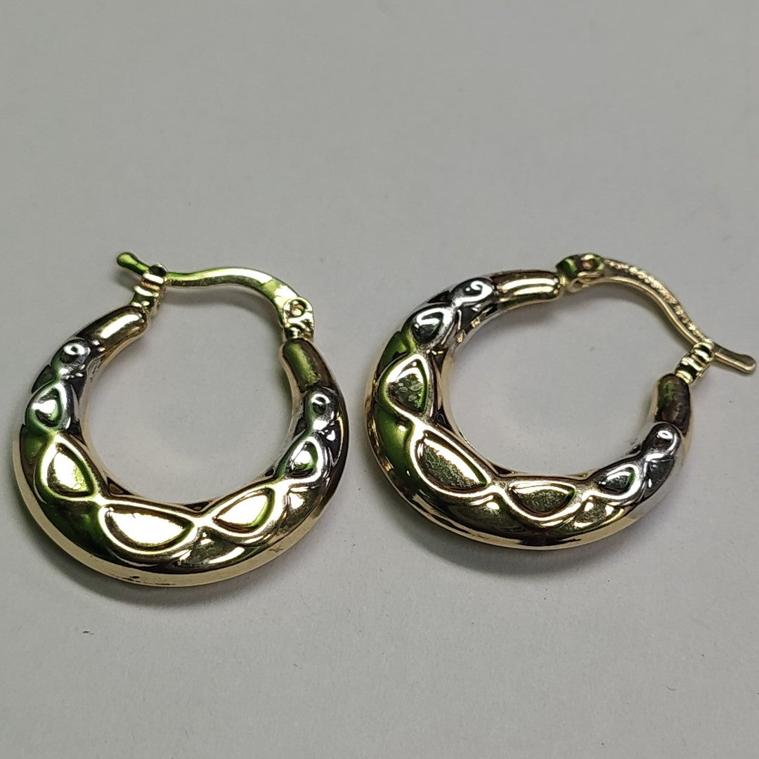 ARETES ARRACADAS COMBINADAS CON INFINITO 14K 2.3 GR (NUEVO)