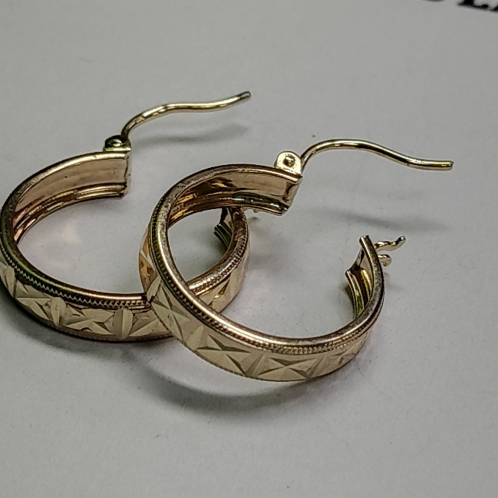 ARETES ARRACADAS LABRADAS 10K 2.2 GR (NUEVO)