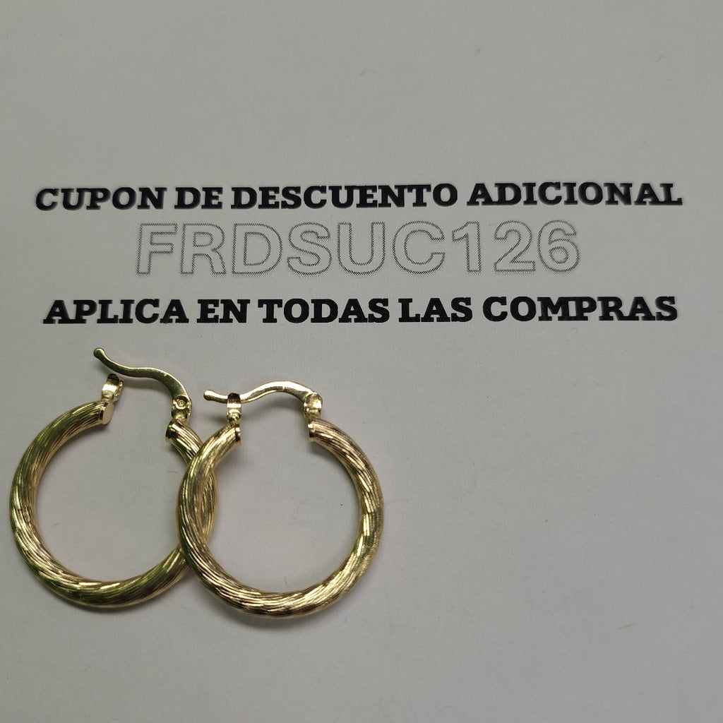 ARETES TEJIDO ARRACADAS ASTRIADAS 14K 3 GR (NUEVO)
