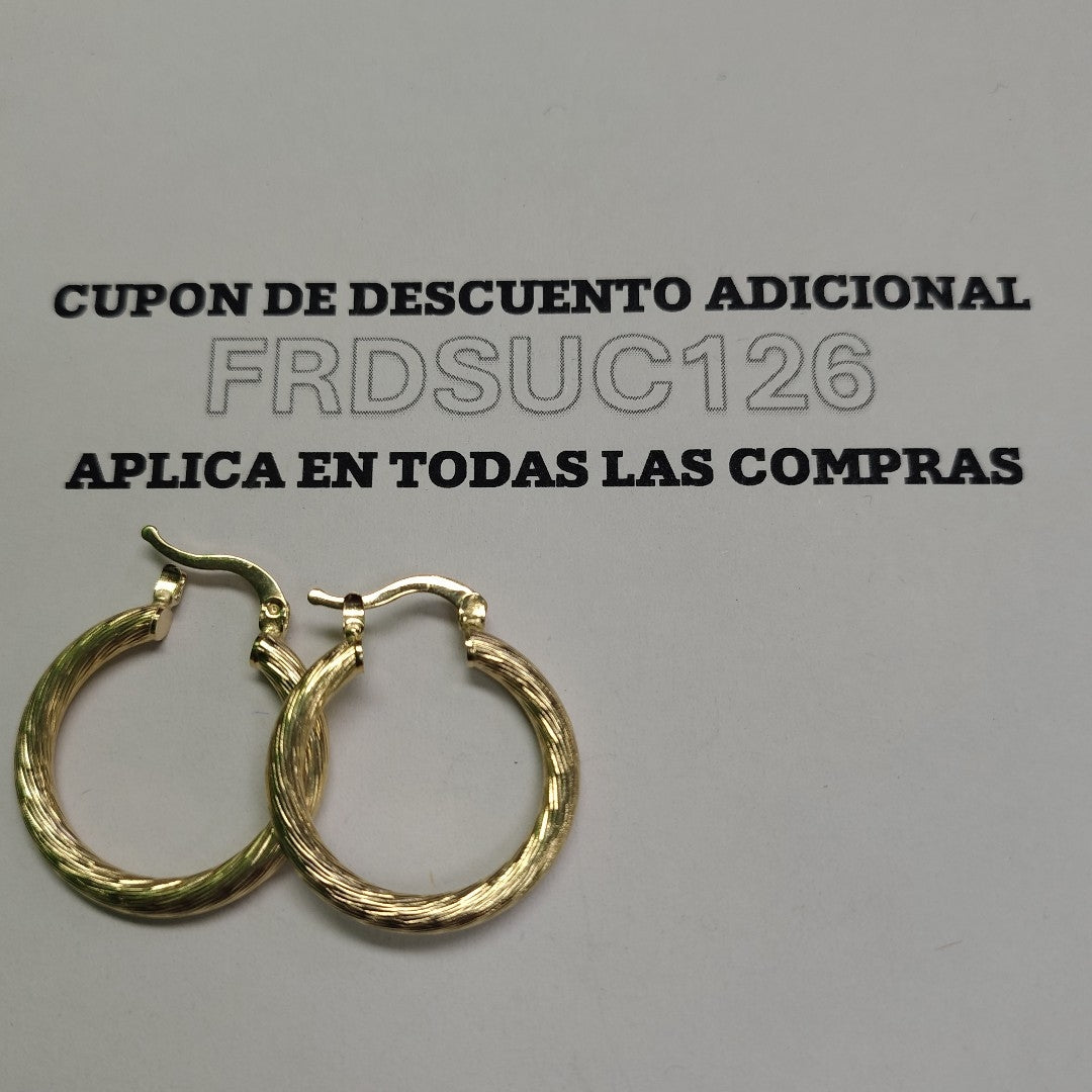 ARETES TEJIDO ARRACADAS ASTRIADAS 14K 3 GR (NUEVO)