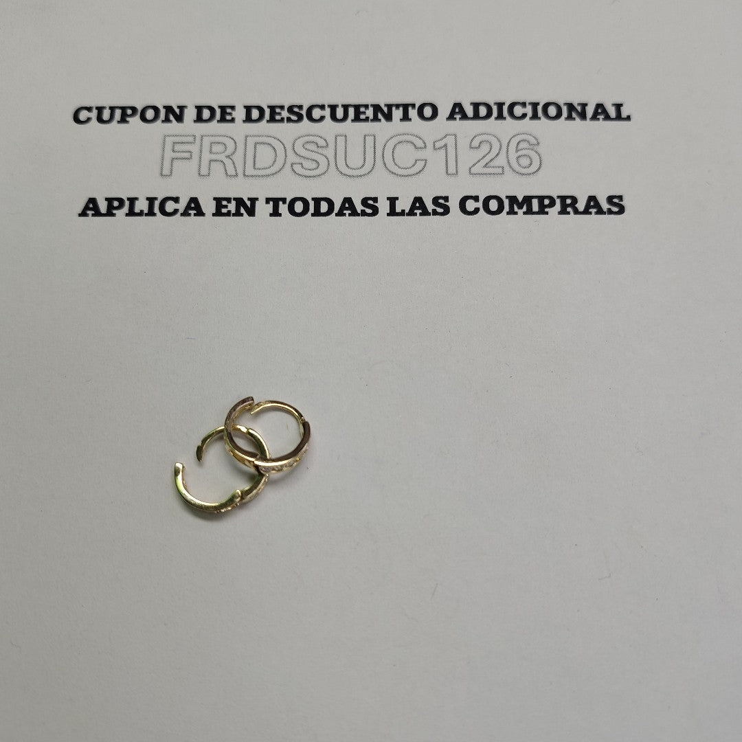 ARETES HUGGIES C CIRCONIA 14K 1.1 GR (NUEVO)