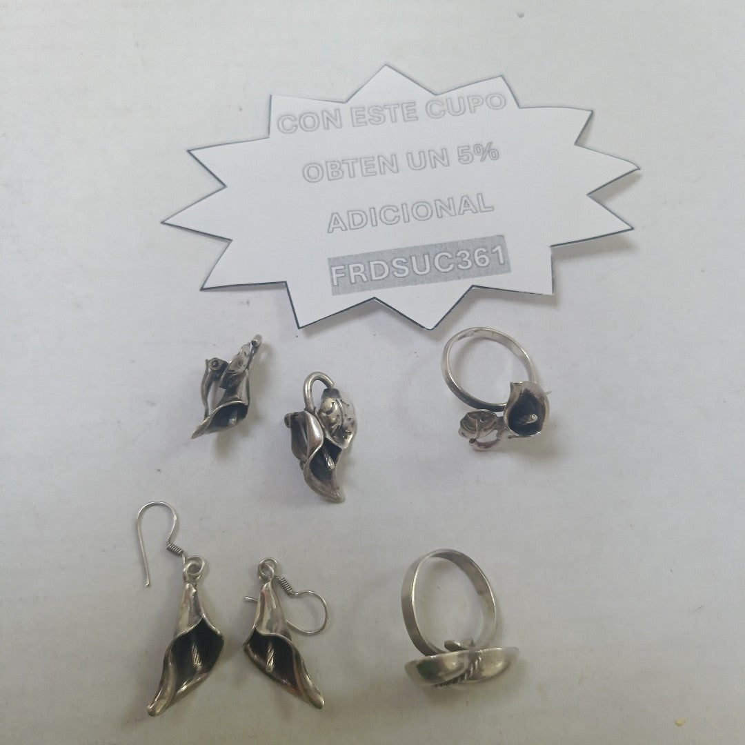 ANILLITO, ARETES PAR PLATA 28.9 GRMS (SEMINUEVO)