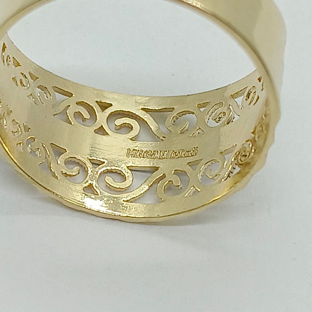 ANILLOS TIPO FILIGRANA COMBINADO 14K TALLA 8 2.7 GR (NUEVO)