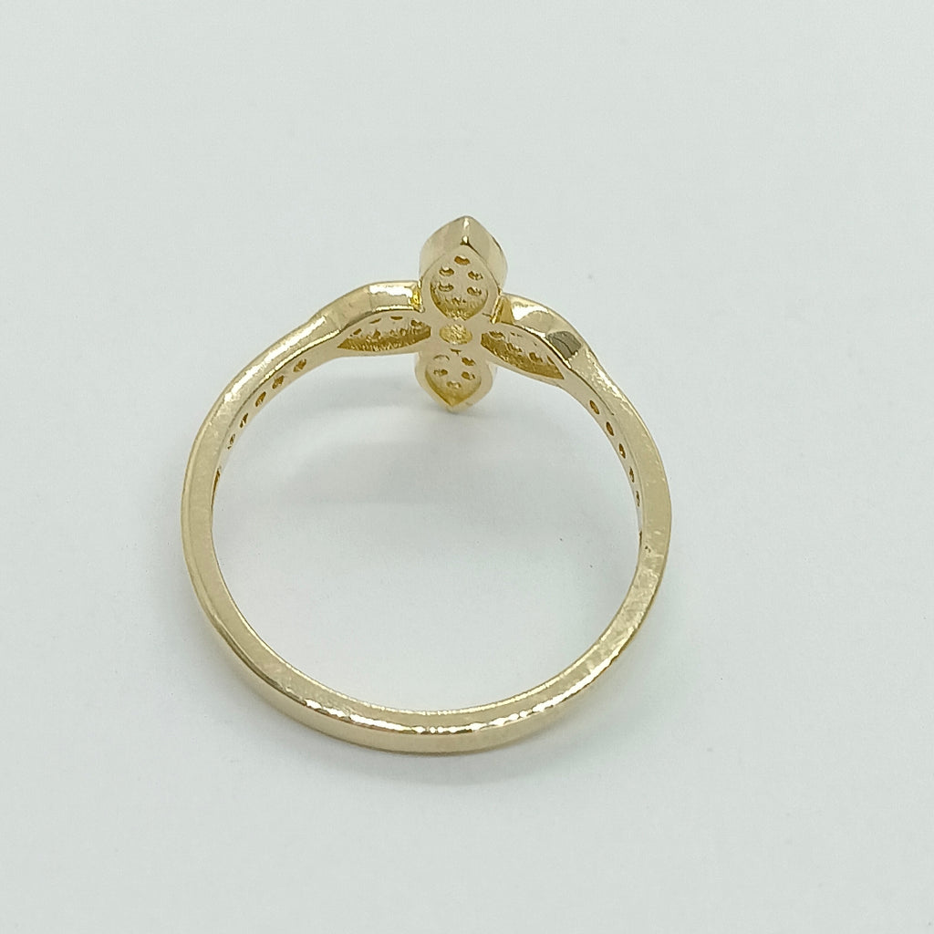 ANILLO ANILLITO FLOR C CIRCONIAS 14K 7 TALLA 1.9 GR (NUEVO)