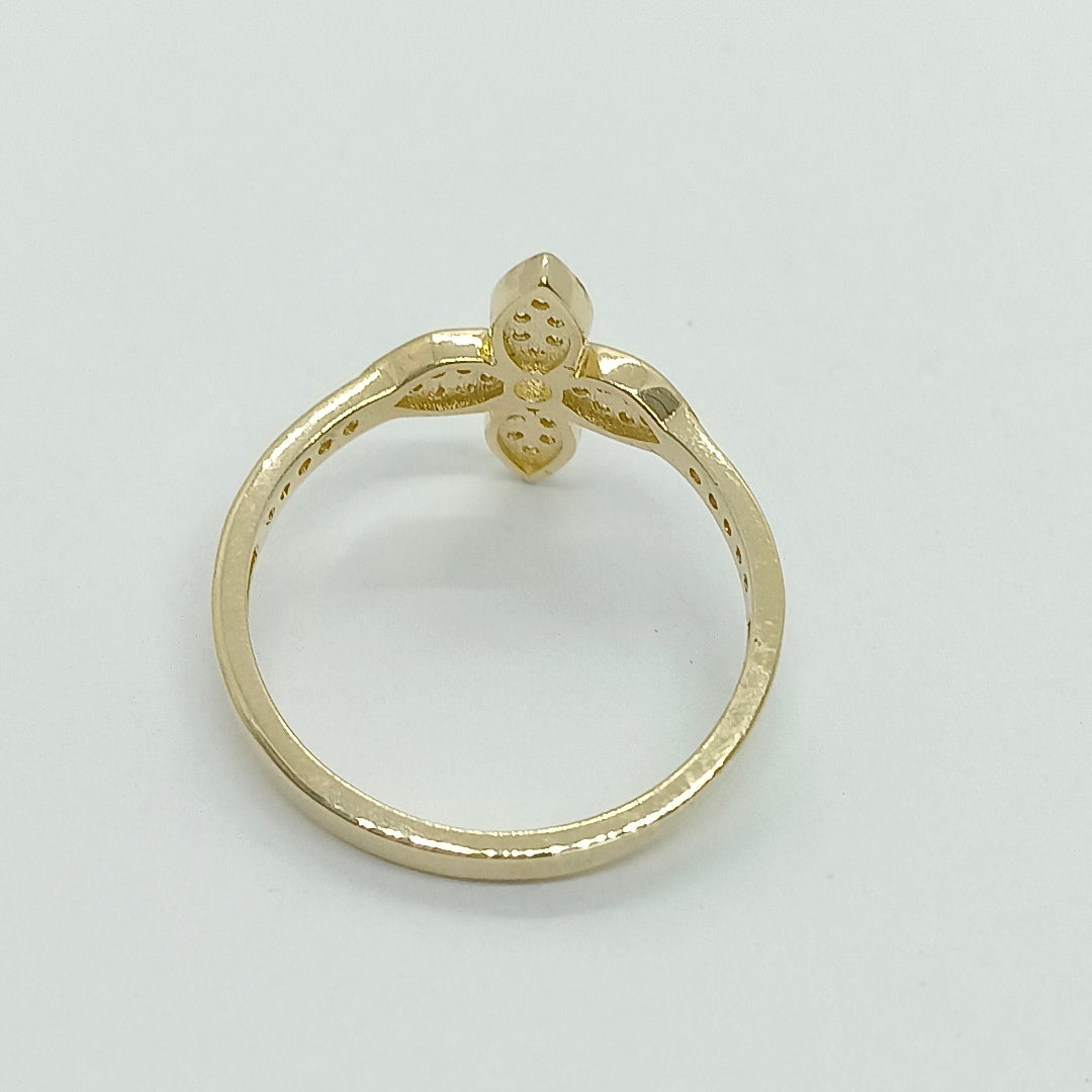 ANILLO ANILLITO FLOR C CIRCONIAS 14K 7 TALLA 1.9 GR (NUEVO)