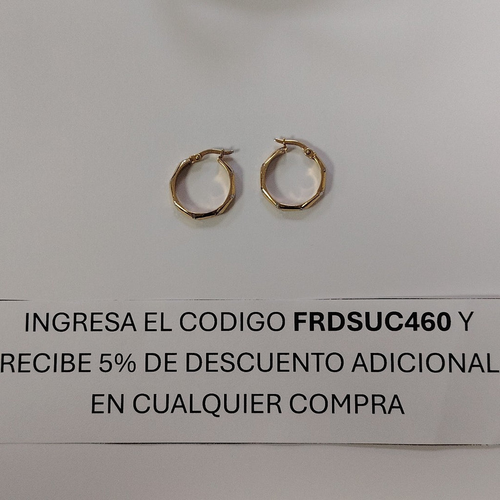 ARETES PAR ORO 14 K 1.4 GRMS (SEMINUEVO)