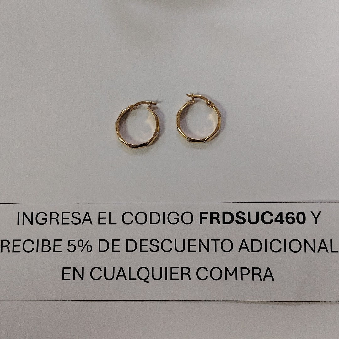ARETES PAR ORO 14 K 1.4 GRMS (SEMINUEVO)