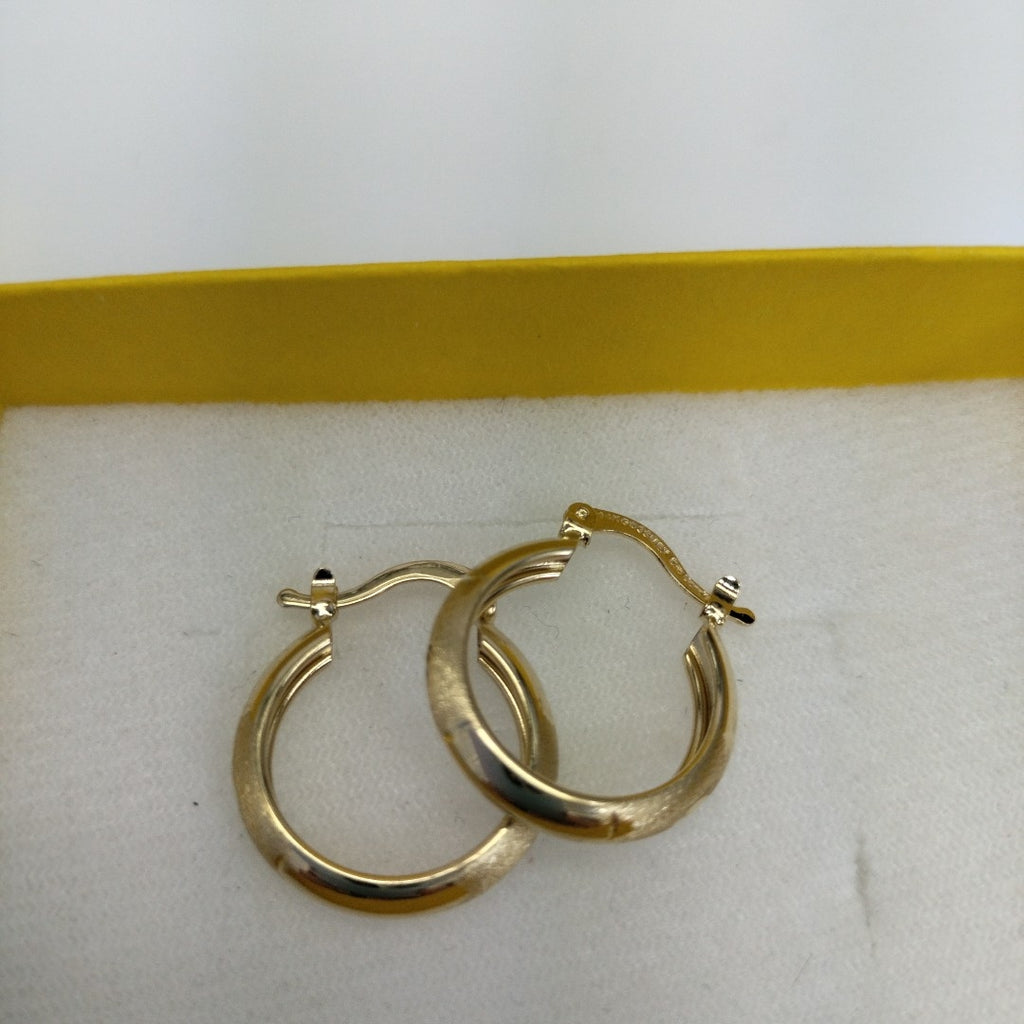 ARETES TEJIDO ARRACADA SATINADA 14K 2.5 GR (NUEVO)
