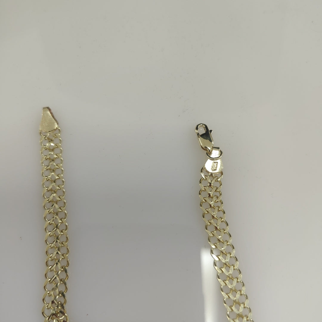PULSERA TEJIDO ESCLAVA CHINO 14K 21 CM 10.3 GR (NUEVO)