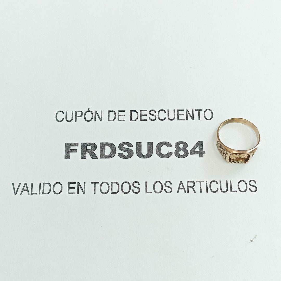 ANILLO DE GRADUACIÓN ORO 8 K 1.9 GRMS (SEMINUEVO)