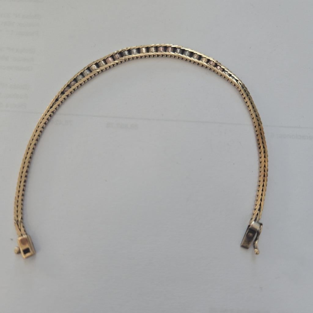 PULSERA ORO COMBINADO 10 K 9.3 GRMS (SEMINUEVO)