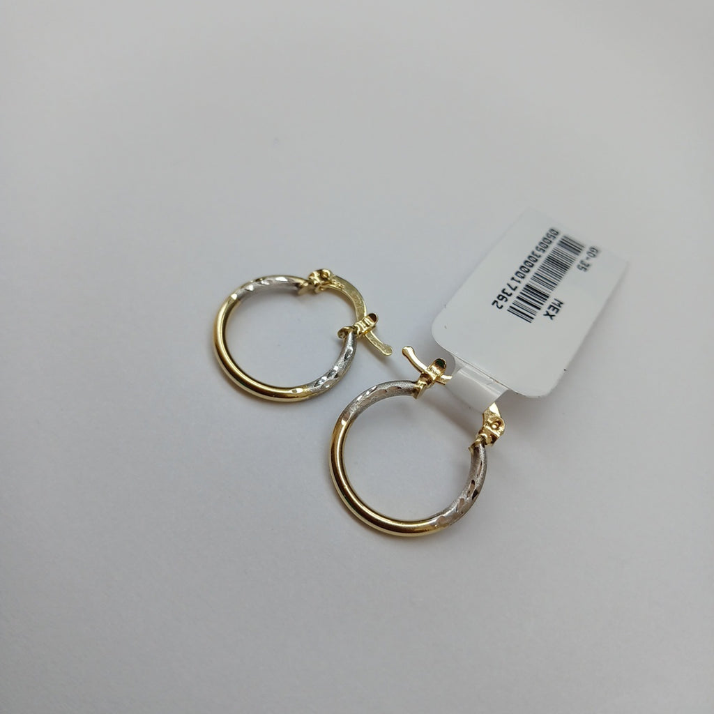 ARETES ARRACADAS COMBINADAS 14K 1.1 GR (NUEVO)