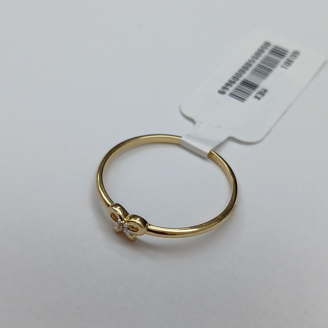 ANILLO ANILLITO FIG MOÑO C CIRCONIAS 14K 9 TALLA 1 GR (NUEVO)